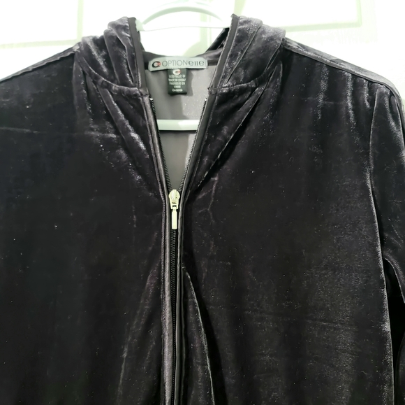 Plus Size 01 Optionelle Women's Satin Full-Zip Hoodie Sweater - Picture 3 of 13